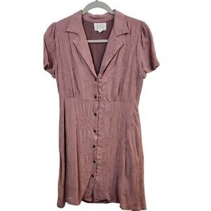 🔥5 for $20🔥Lost + Wander Mini Dress S Embroidered Button Front Short Sleeve